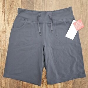 Lululemon Still Shorts Women 8 Gray Luon Drawstring Yoga Lounge 4-Way Stretch
